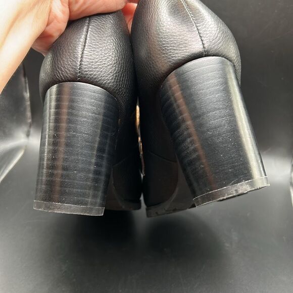 L'AMOUR DES PIEDS Quinziano Block Heel Leather Pumps Black Size 10 - Picture 8 of 10